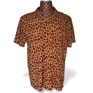 Straight to Hell Mens Boss Leopard Shirt XXL 2XL Short Sleeve Rockabilly Retro